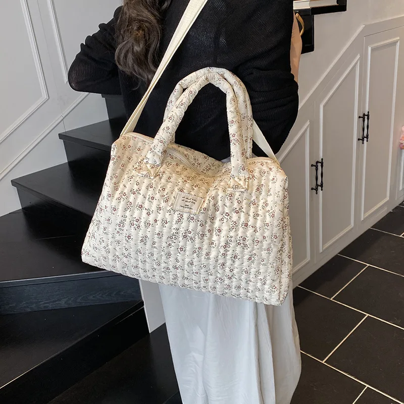Bolsa de pañales grande estilo francés floral para bebé viaje - imagen 4
