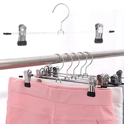 Perchas de pantalones de metal con clips ajustables antideslizantes