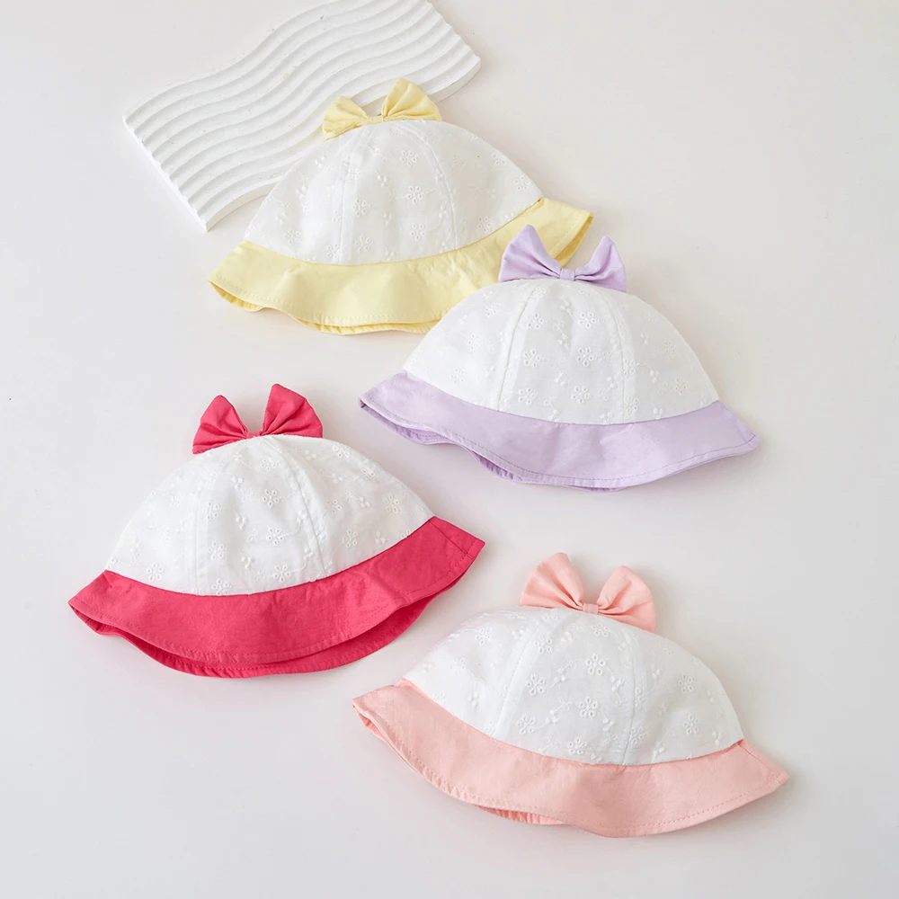 Gorro de pescador transpirable para bebé con visera y lazo - imagen 4
