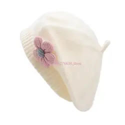 Boina de bebé tibia lisa para otoño e invierno