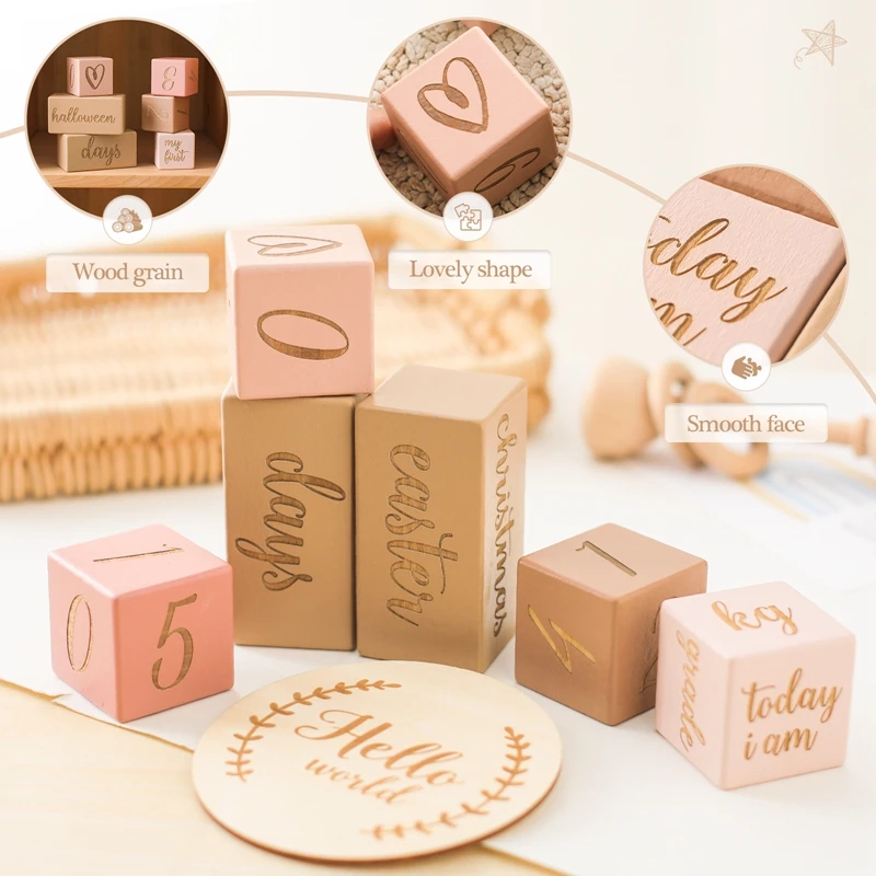 Conjunto de accesorios de fotografía para recién nacidos – madera