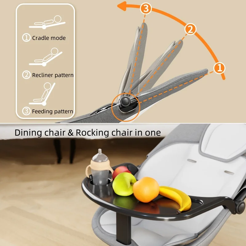 Mecedora eléctrica para bebé con Bluetooth y música, reclinable - imagen 2