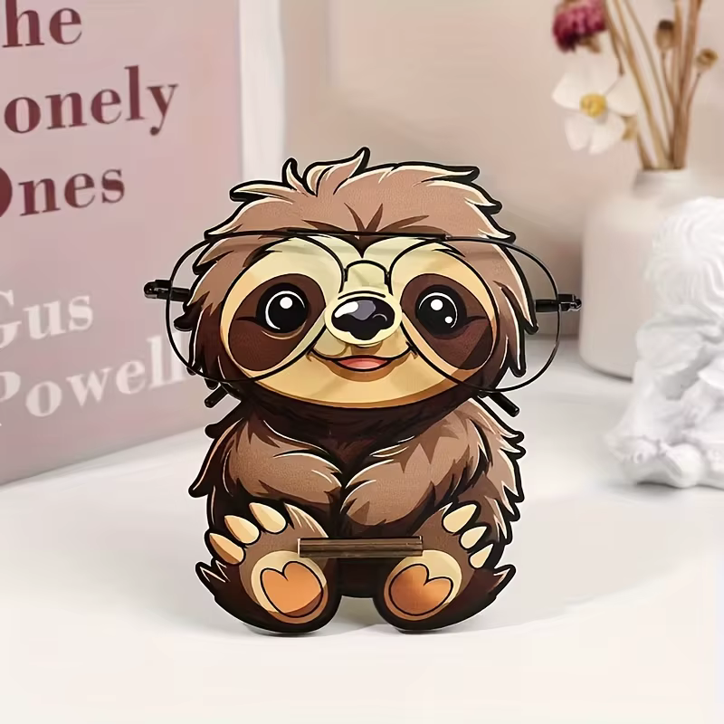 Soporte de madera tallado con diseño de animal para gafas