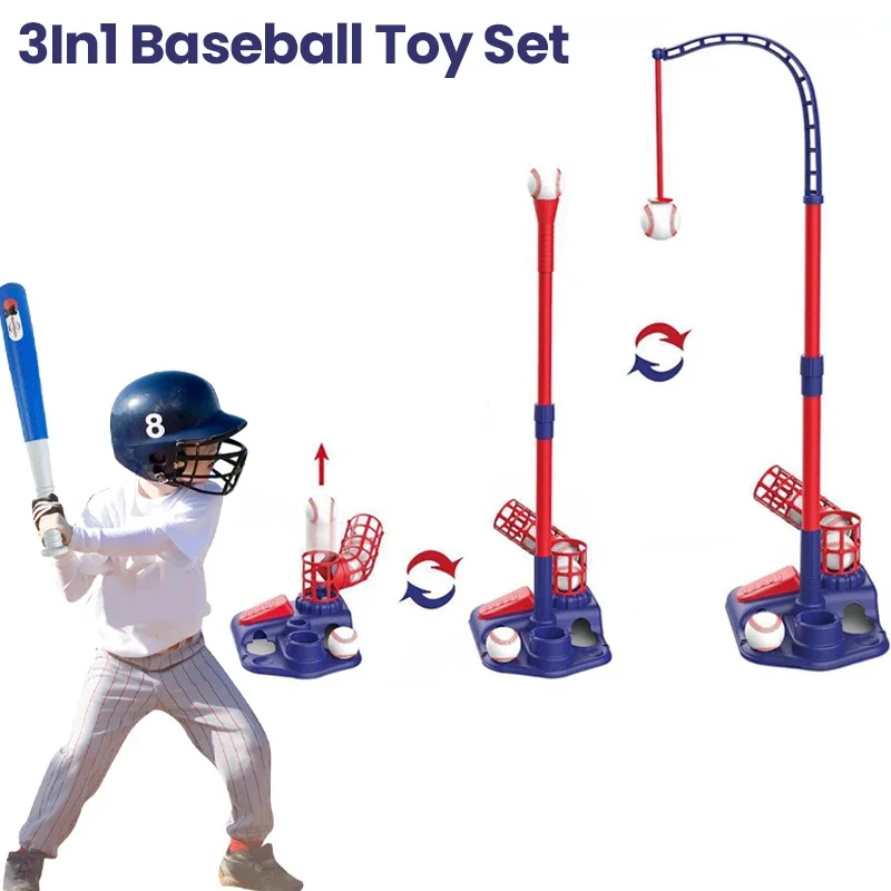 Juego de béisbol infantil con soporte colgante y lanzador automático - imagen 2