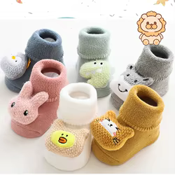 Calcetines de algodón antideslizantes para bebé – Estilo animal print