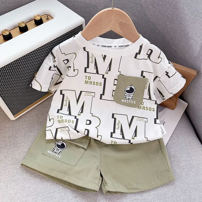 Conjunto de verano para bebé con camiseta y pantalón corto - imagen 3