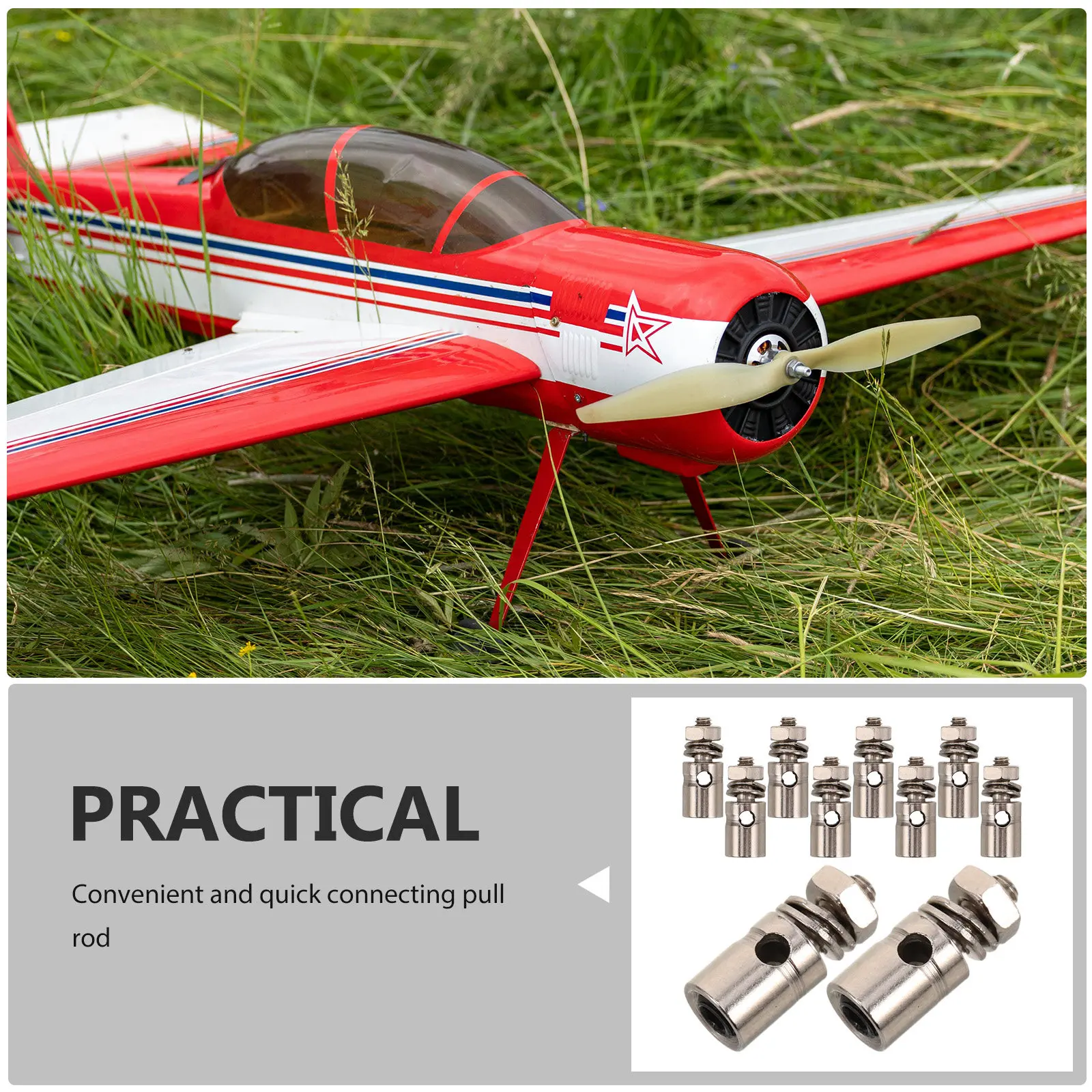 Set de 10 conectores para varillas de empuje de avión RC