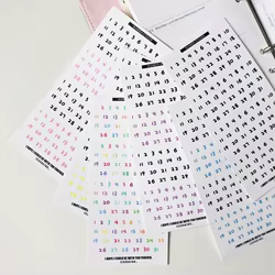Pegatinas infantiles de calendario con números de días