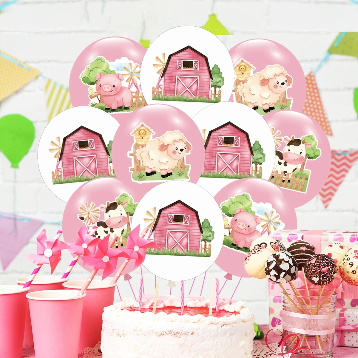 Globos de animales de granja - set de 10 unidades