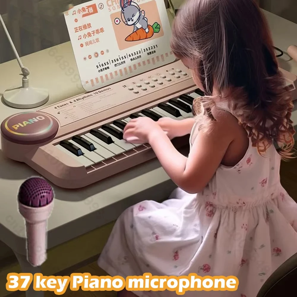 Piano electrónico para niños con micrófono y teclas - imagen 4