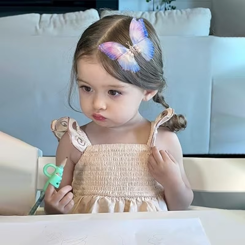 Pinzas mariposa purpurina coloridas para el pelo de niñas y niños - imagen 5