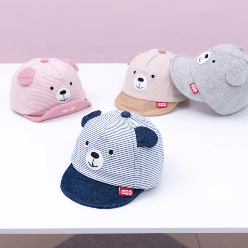 Gorra Baby Bear algodón para bebé 3-12M – Protección solar verano
