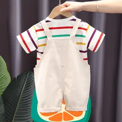 Ropa de verano para bebés en algodón: camiseta y pantalón corto