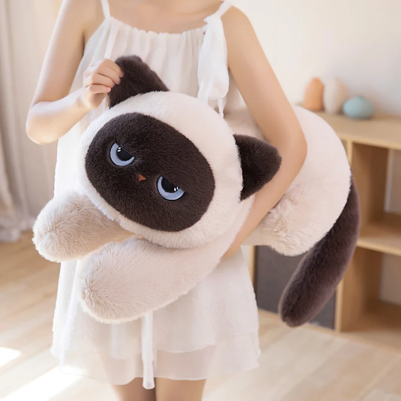 Peluche de gato siamés largo en felpa suave para sofá y cama - imagen 4