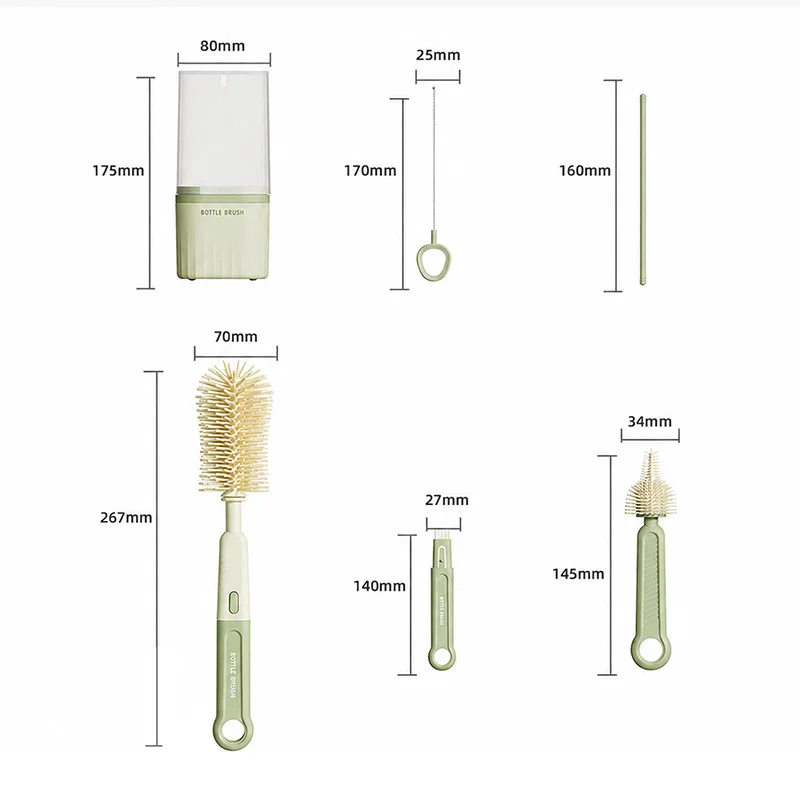 Cepillos de silicona para biberones con estuche de limpieza - imagen 4