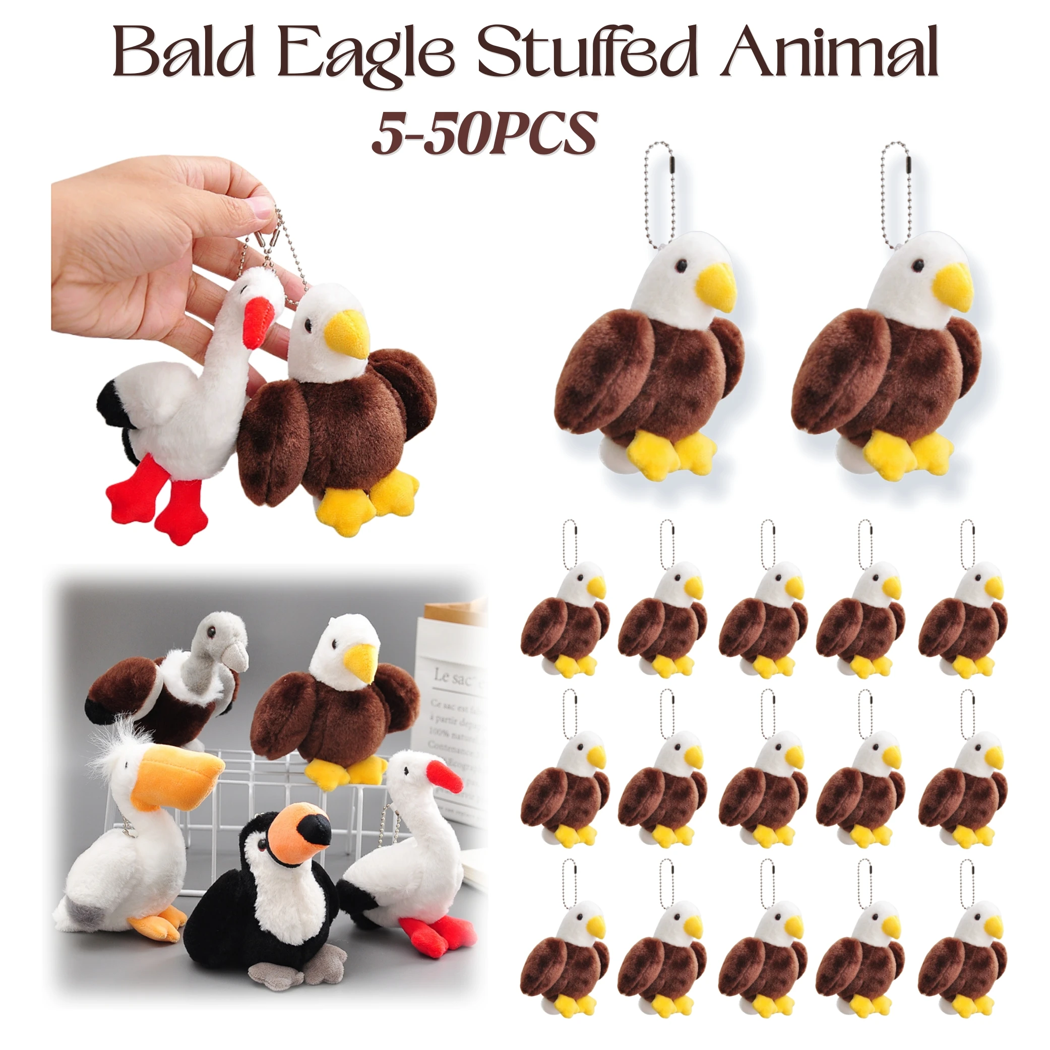 Peluche águila calva llavero para niños – Juguete educativo para regalar - imagen 3