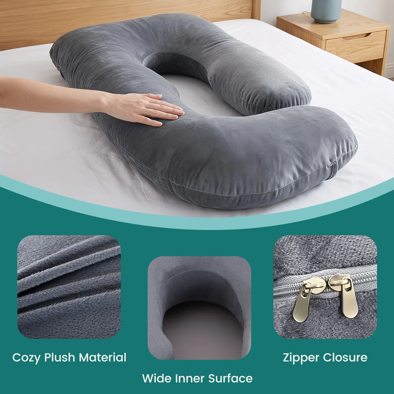 Almohada de embarazo G-Shape para descanso lateral y lactancia - imagen 4
