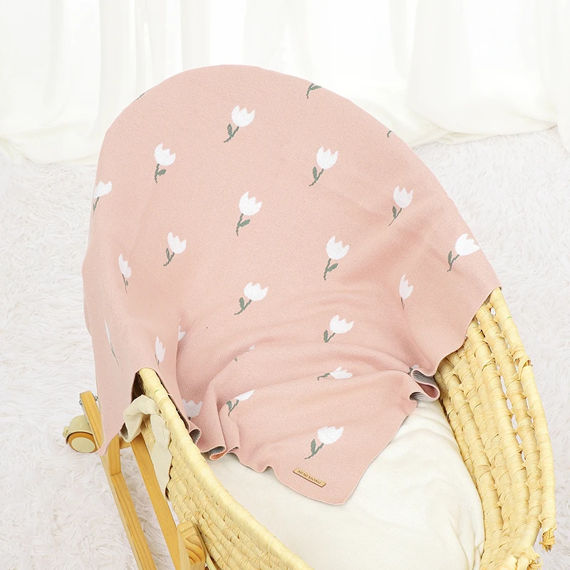Manta de algodón floral para cuna – Tejido suave para bebé - imagen 2