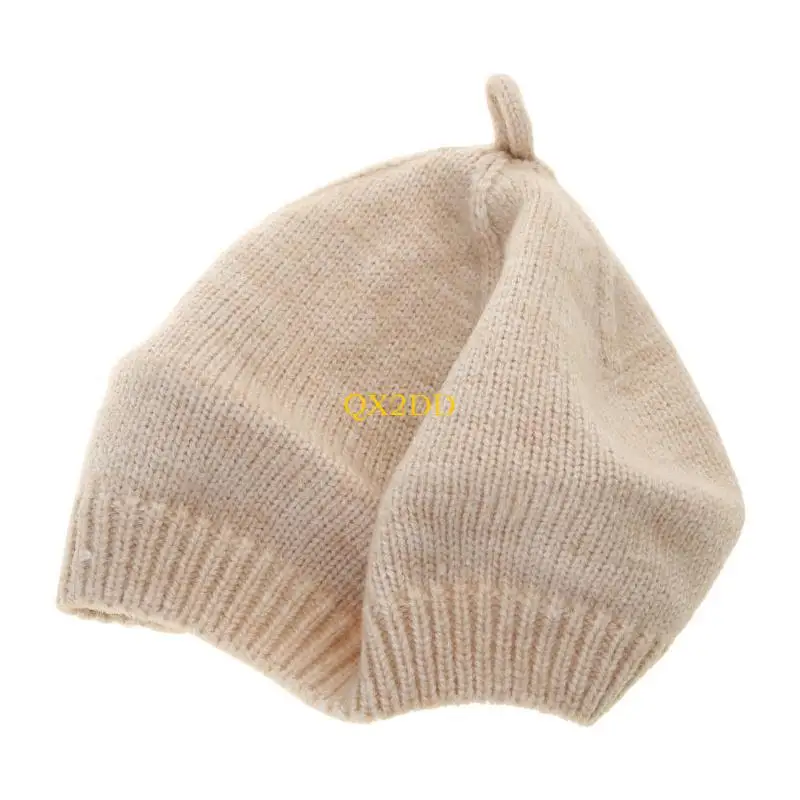 QX2D Gorro de bebé color sólido Otoño - imagen 4