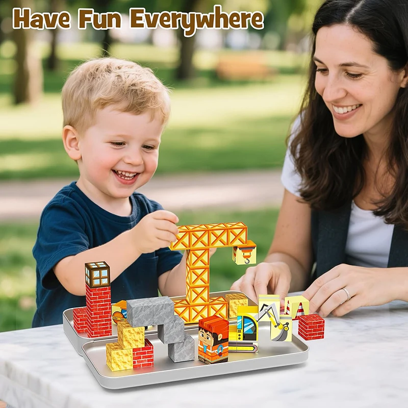 Bloques de construcción magnéticos para niños – Juego de viaje - imagen 2