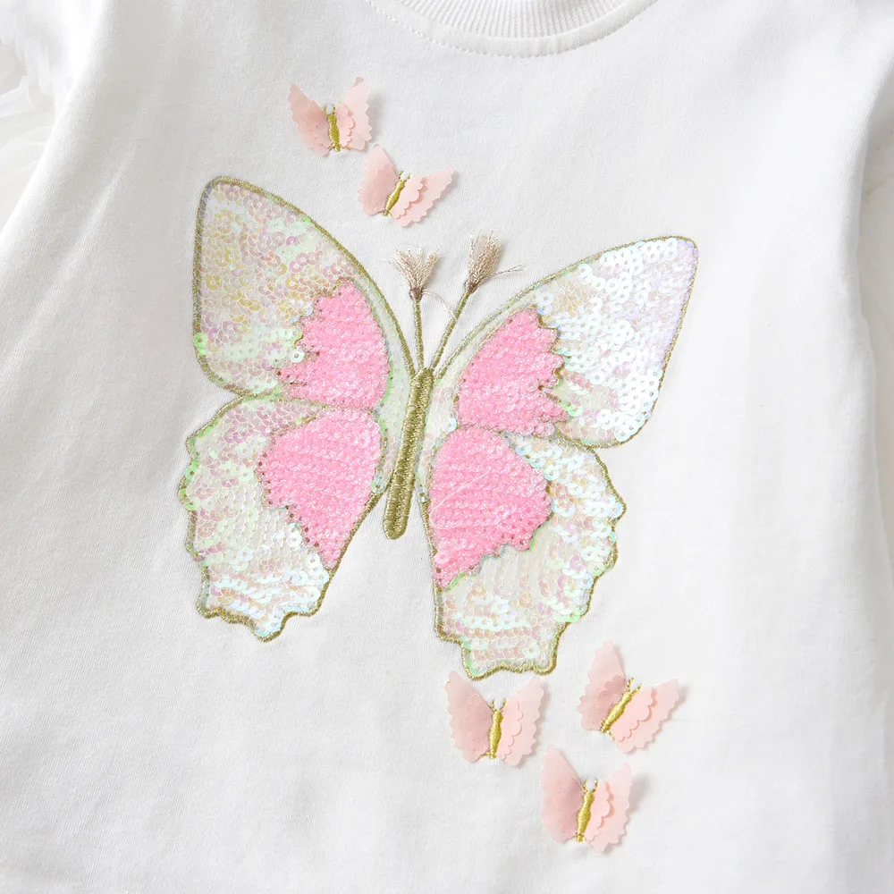 Sudadera con lentejuelas para niña – Camiseta manga larga primavera/otoño