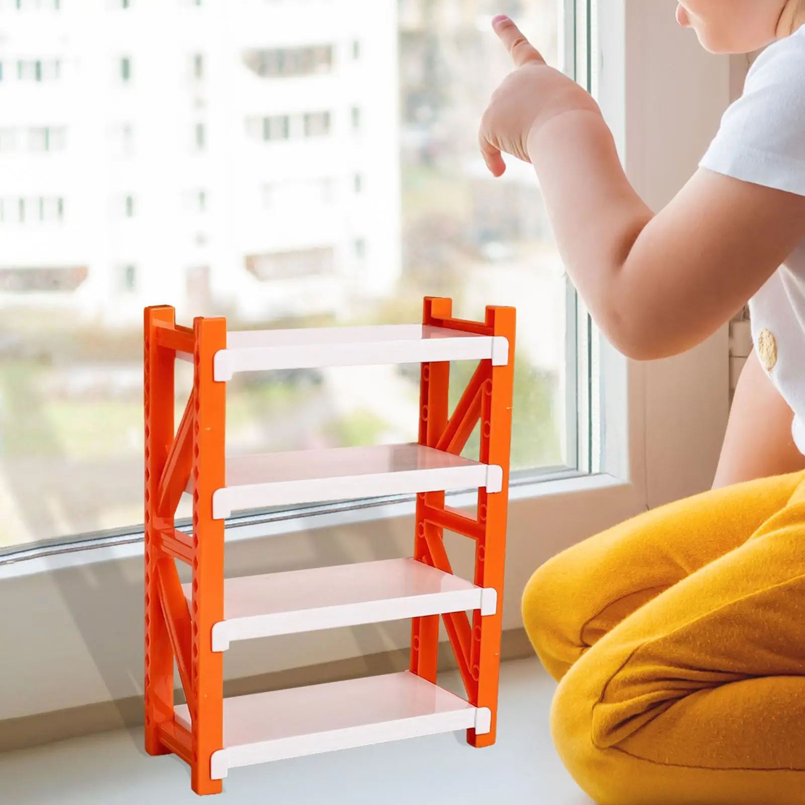 Estantería de almacenamiento para casa de muñecas miniatura realista - imagen 2