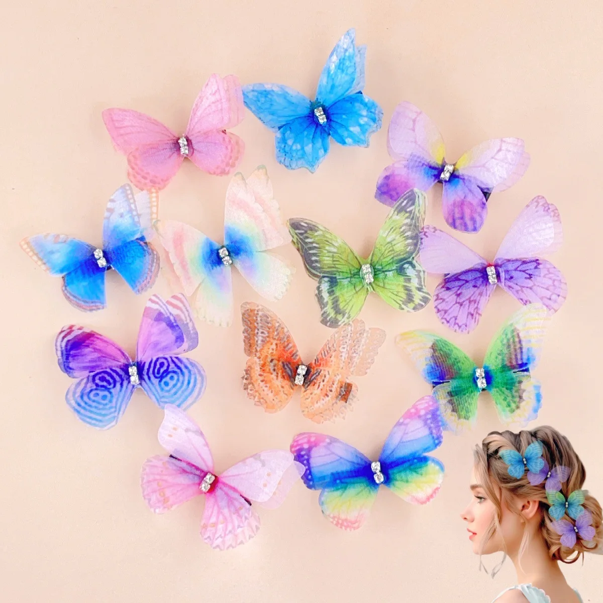 Variedad de horquillas de mariposa en diferentes colores