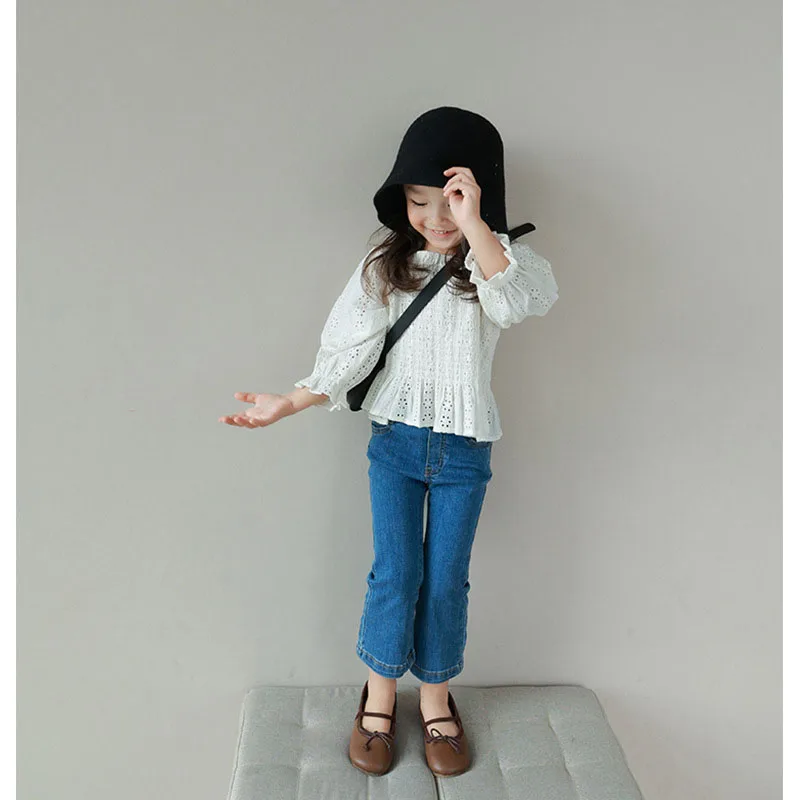 Vaqueros ajustados azul denim para niña - imagen 3