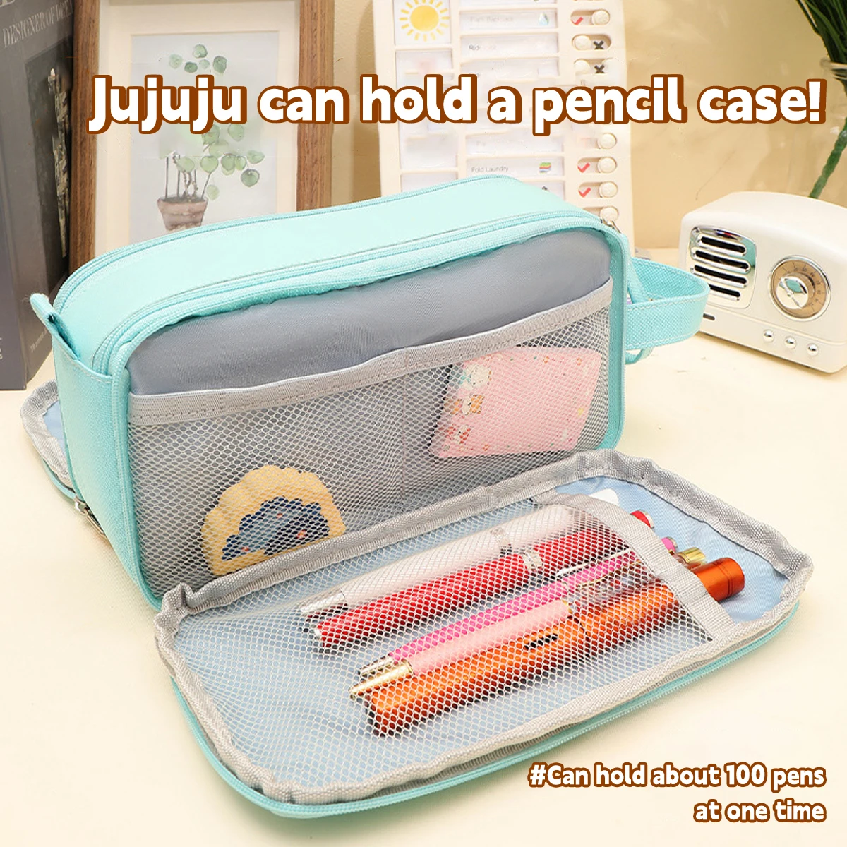 Estuche portalápices Kawaii multitono para niños - imagen 4