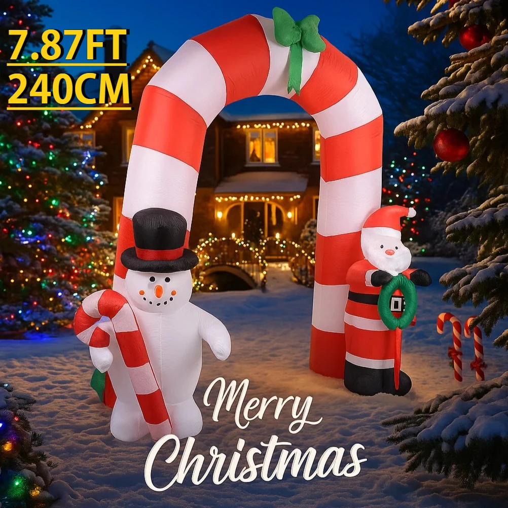 Arco inflable de Navidad con muñeco de nieve y luces LED