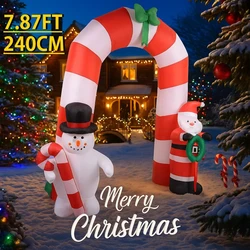 Arco inflable de Navidad con muñeco de nieve y luces LED