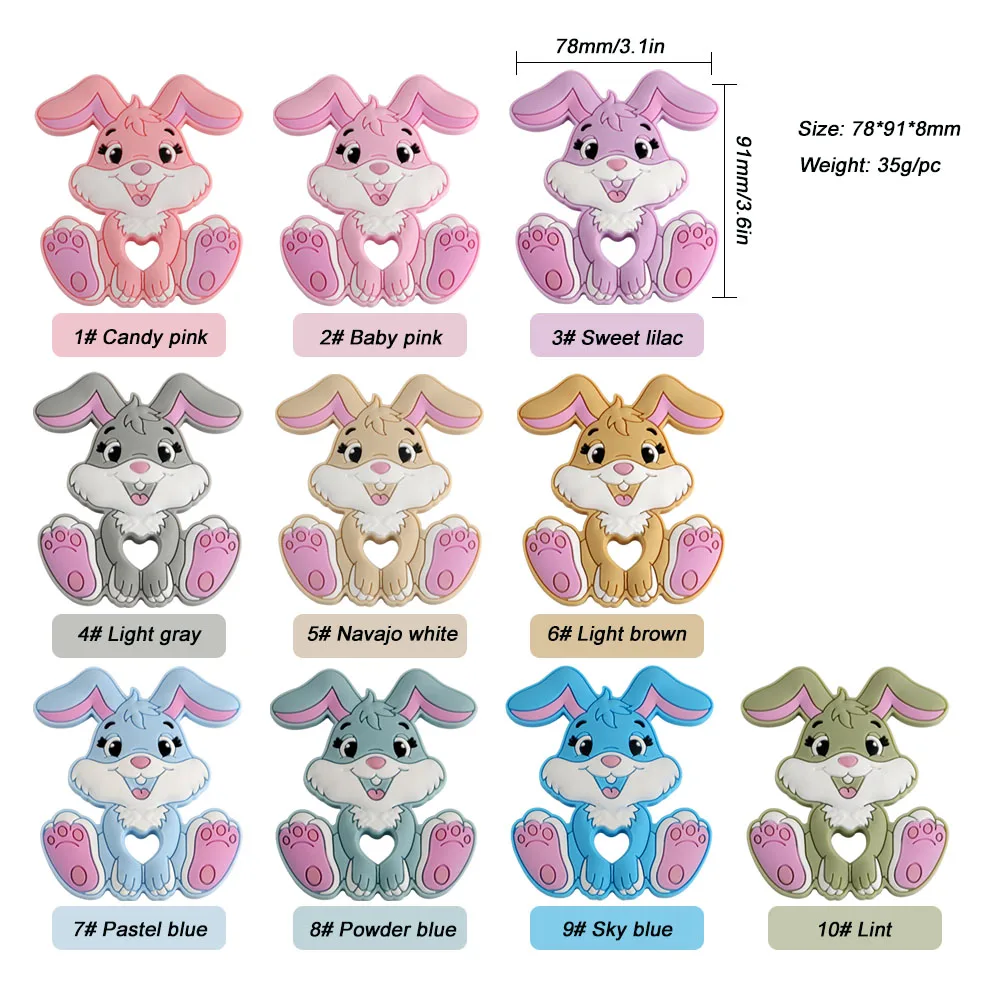 Cabezales de Silicona Conejo Kovict – Componentes para Bisutería Infantil - imagen 3