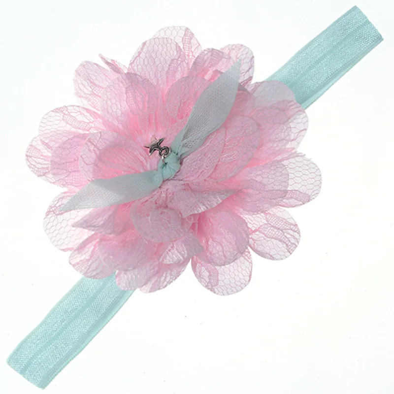 Diadema bebé elástica con encaje floral estilo hada para fiestas - imagen 5