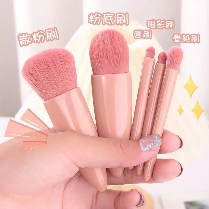 Set de maquillaje infantil con brochas y espejo cuadrado - imagen 3