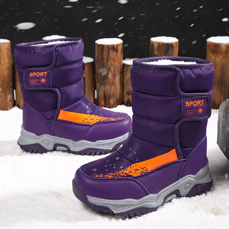 Botas de nieve para niños – Impermeables con forro de felpa cálido - imagen 3