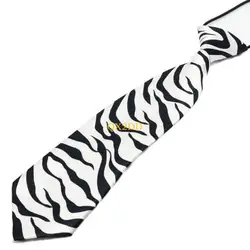 Corbata elástica infantil rayas arcoíris leopardo imitación seda