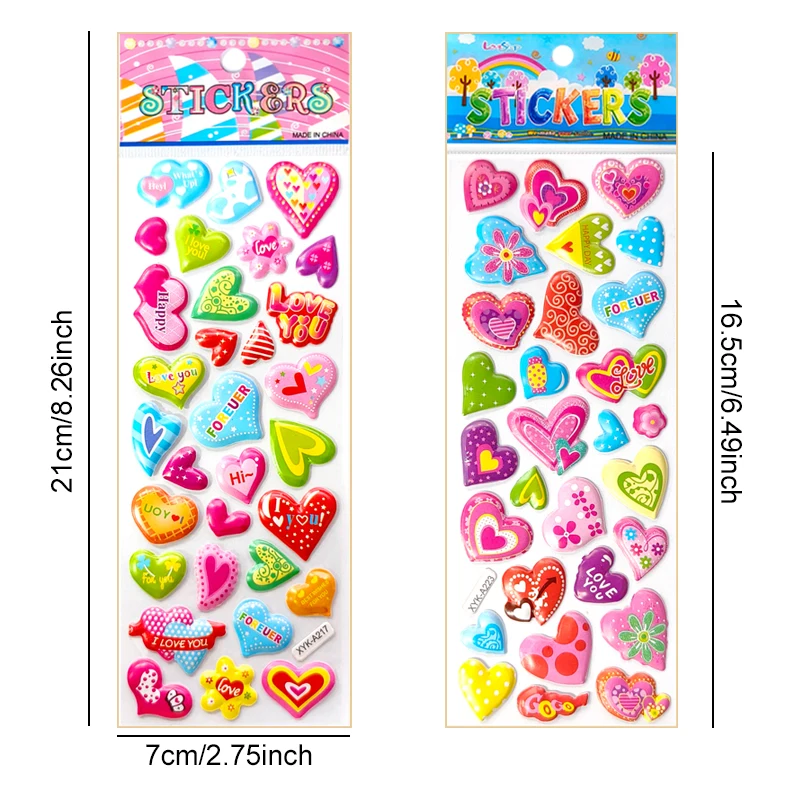 Pegatinas 3D de PVC con burbujas para decorar cuadernos, estilos surtidos