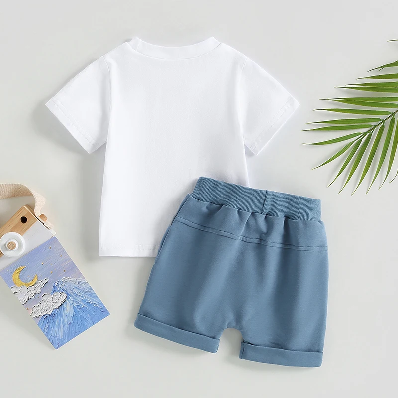 VISgogo Conjunto bebé verano: camiseta estampada y shorts elásticos - imagen 2