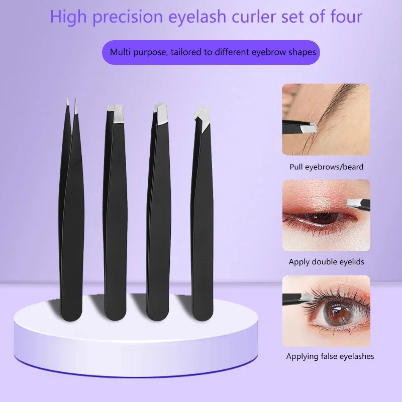 Pinzas de cejas con punta oblicua para depilación facial - imagen 2