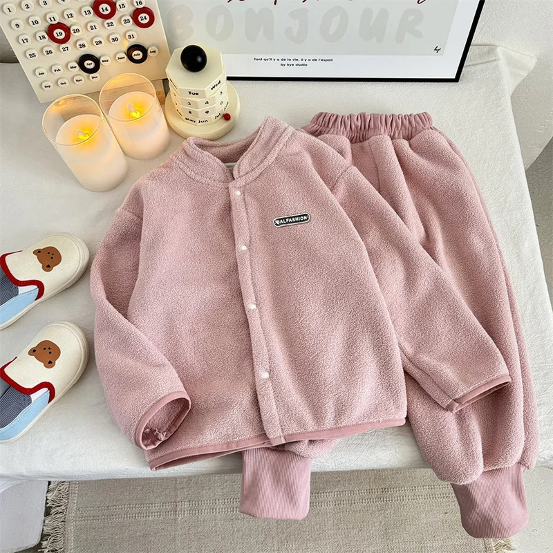 Conjunto reversible de lana y felpa – Traje de invierno para niños