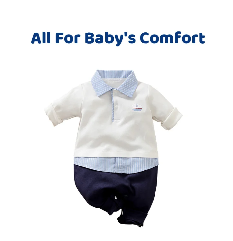 Pelele infantil tipo polo, manga larga y acabado suave