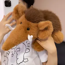 Peluche de mamut grande animal tierno suave marrón para niños
