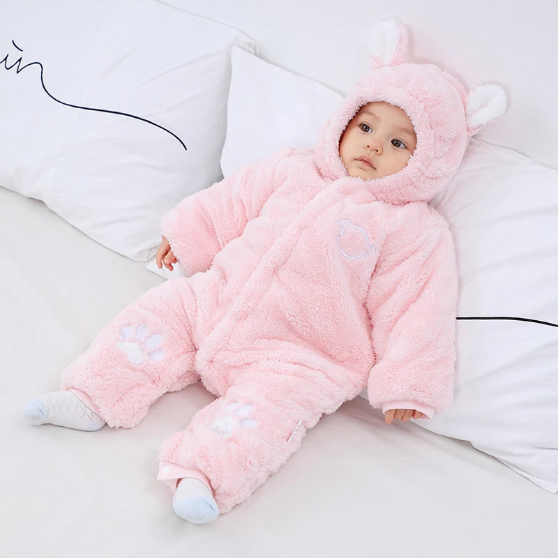 Pelele de invierno con orejas para bebé – Algodón suave 0-24 meses - imagen 5