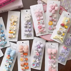 Pinzas de pelo bebé con lazo y flor para flequillo, peinados laterales