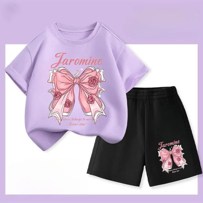 Shorts a juego con camiseta lazo