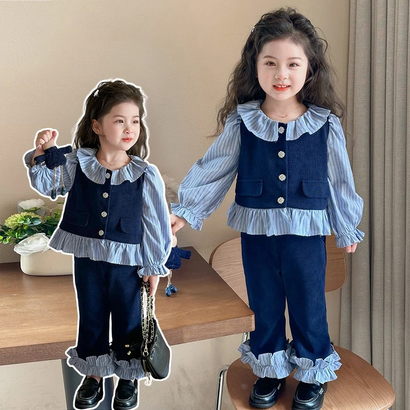 Conjunto otoño niña con camisa de retales y pantalón acampanado - imagen 5