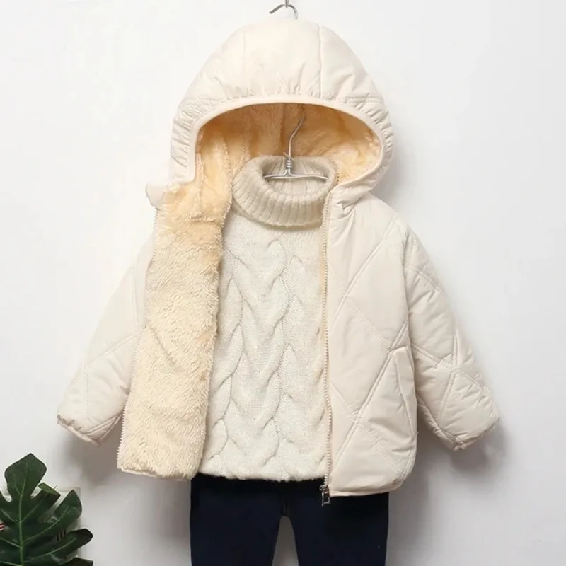 Chaqueta en lana de cordero con terciopelo para niña, invierno - imagen 5