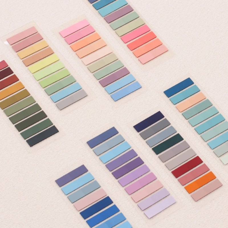 Pestañas adhesivas infantiles Morandi colores – Notas transparentes - imagen 2