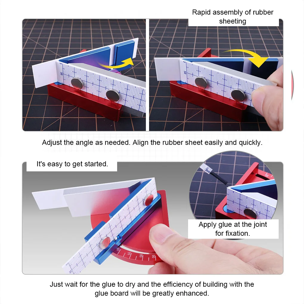 Esquadro de metal con ángulos ajustables para pegado preciso - imagen 4