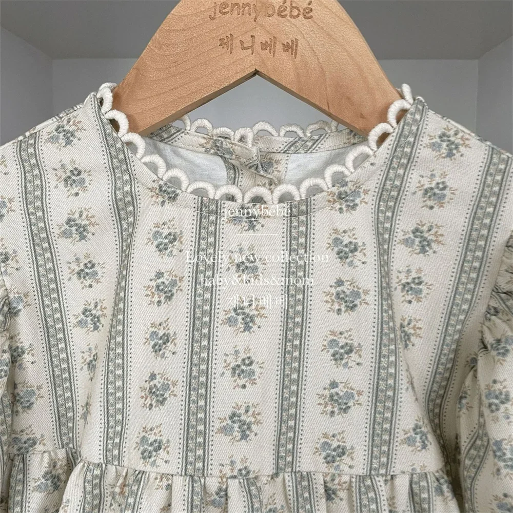 Vestido infantil floral manga larga – Estilo princesa para niña - imagen 5